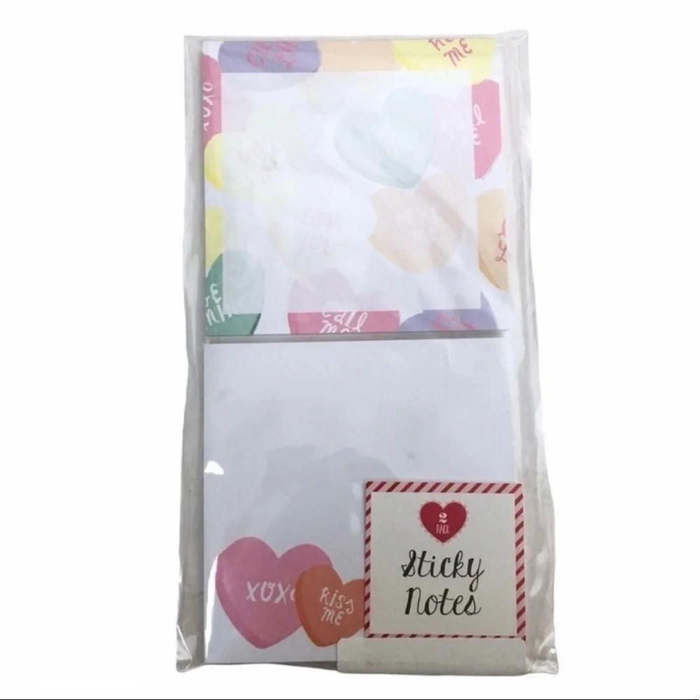 Valentine’s Planner Kit Accessories Stationery Set List Pad Sticky Notes Hearts